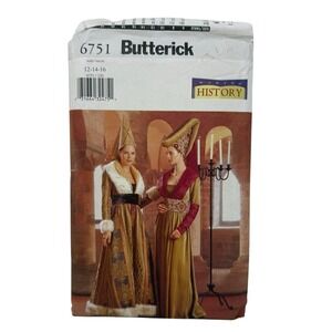 Butterick 6751 Making History Misses' Historical Dress & Headpiece Sizes 12-16‎
